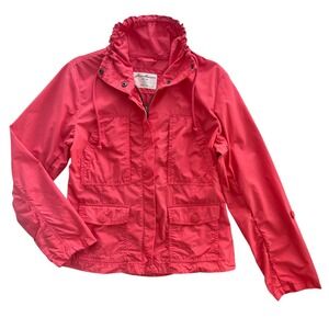 Eddie Bauer Seattle Women S Coral Pink Ripstop Canvas Lightweight Utility Jacket